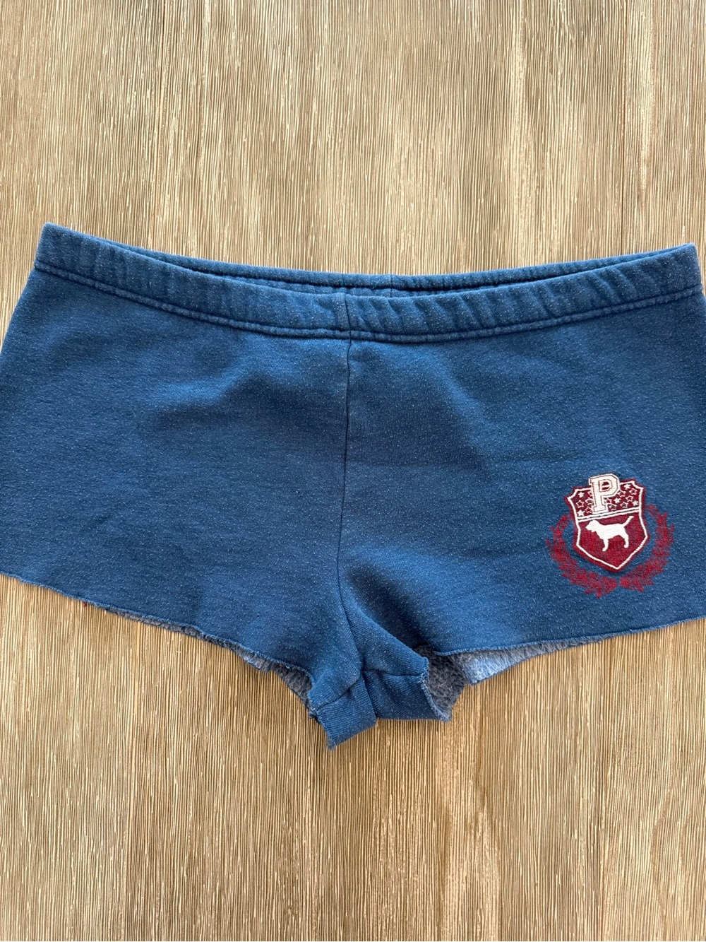 Vintage Victoria's Secret PINK Low Rise Blue Fleece Lounge Shorts Size Medium